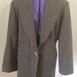 Blue/Tan Tweed Blazer, Navy Blue Lining